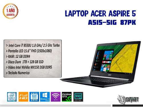 Laptop Acer Aspire 5 Ag 87pk Core I7/12gb/1tb+128ssd