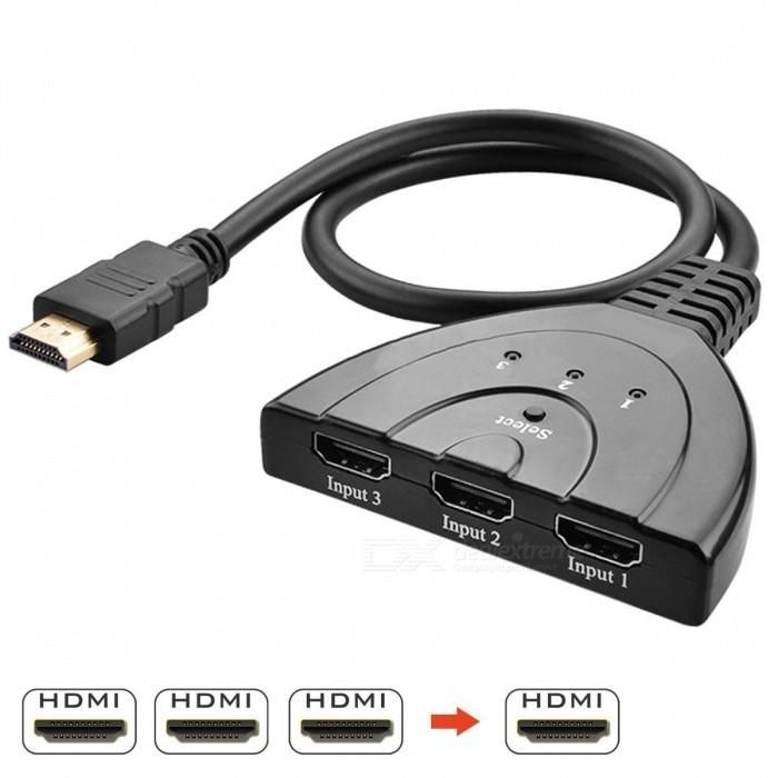 Adaptador Selector 3 HDMI 1 HDMI TV PLAY PC LAPTOP PS