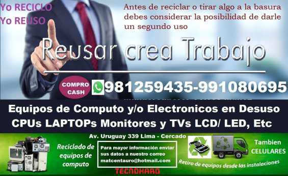 Laptop cpu monitores lcd/led tvs etc en Lima