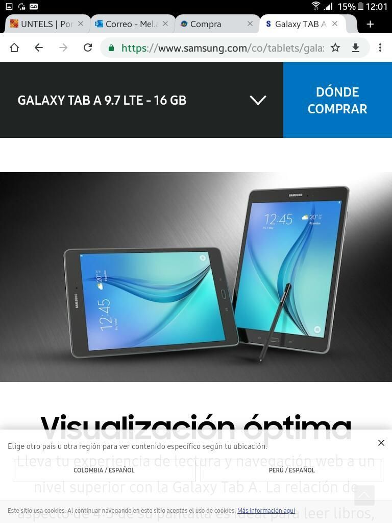 Vendo Tablet Samsung Galaxy Tab a