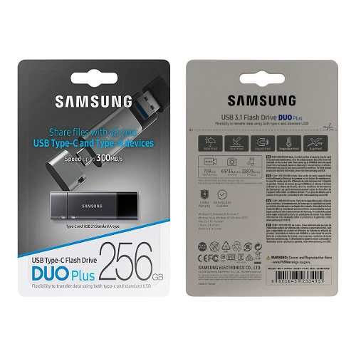 Memoria Flash Usb Samsung Duo Plus 256gb Usb 3.1