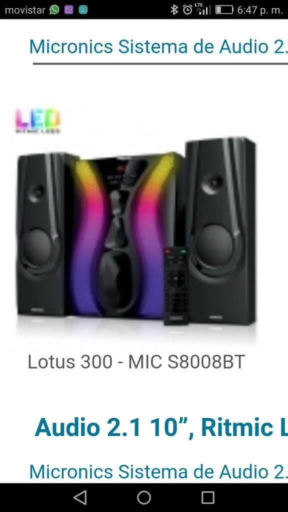 Micronics Lotus 300w Luces Usb Bluetooth