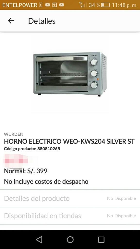 Wurden Horno Electrico Weo 204