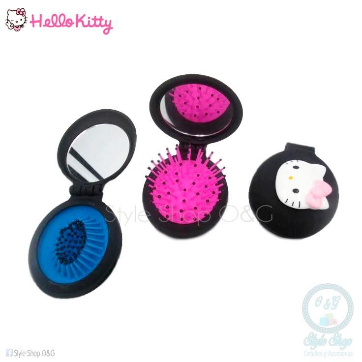 Cepillos Peine Con Espejo Compacto Hello Kitty Para Cartera