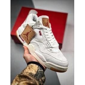 ZapatillasTALLA 40 Nike Air Jordan 4 Retro Levi's White