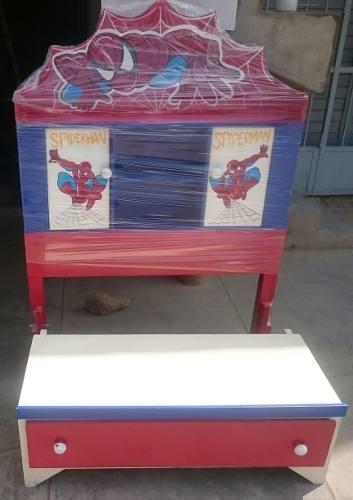 Cama Spiderman Plaza Y Media Niños Madera 350 Soles