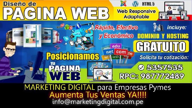 Marketing Digital Empresas Pymes. Diseño de Paginas Web.