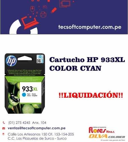 Cartucho Hp 933xl Color Cyan