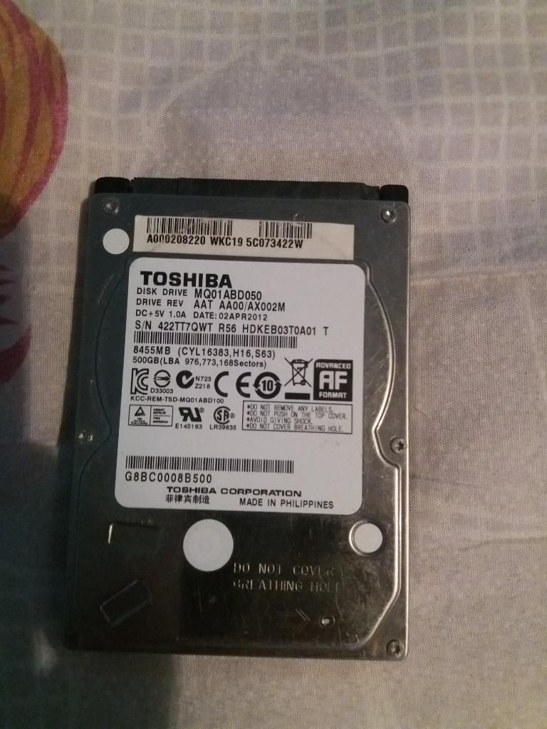 Disco Duro Laptop Toshiba 500gb