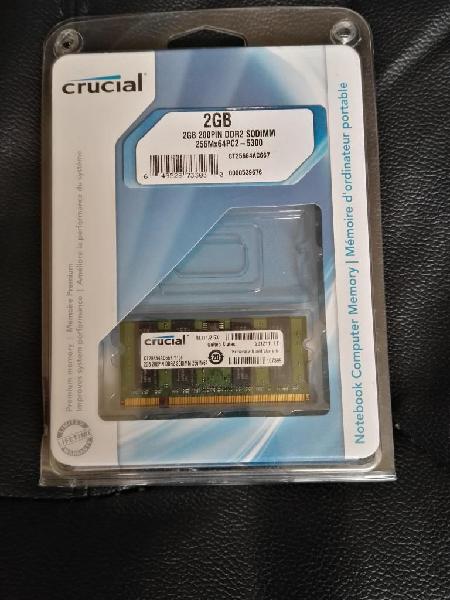 Se vende memoria Ram Marca Crucial de 2gb DDR2 256Mx64 PC