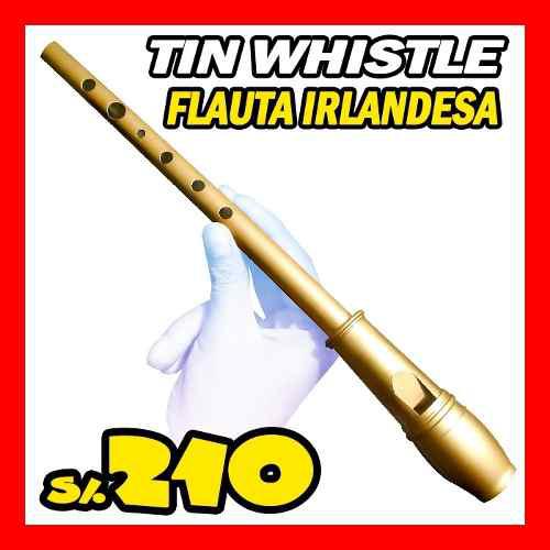Tin Whistler Rosas Flauta Irlandesa Profesional Dorado