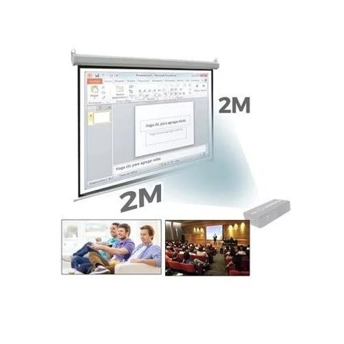 Ecran Proyector Manual De 2.00 X 2.00 Mts Matte White