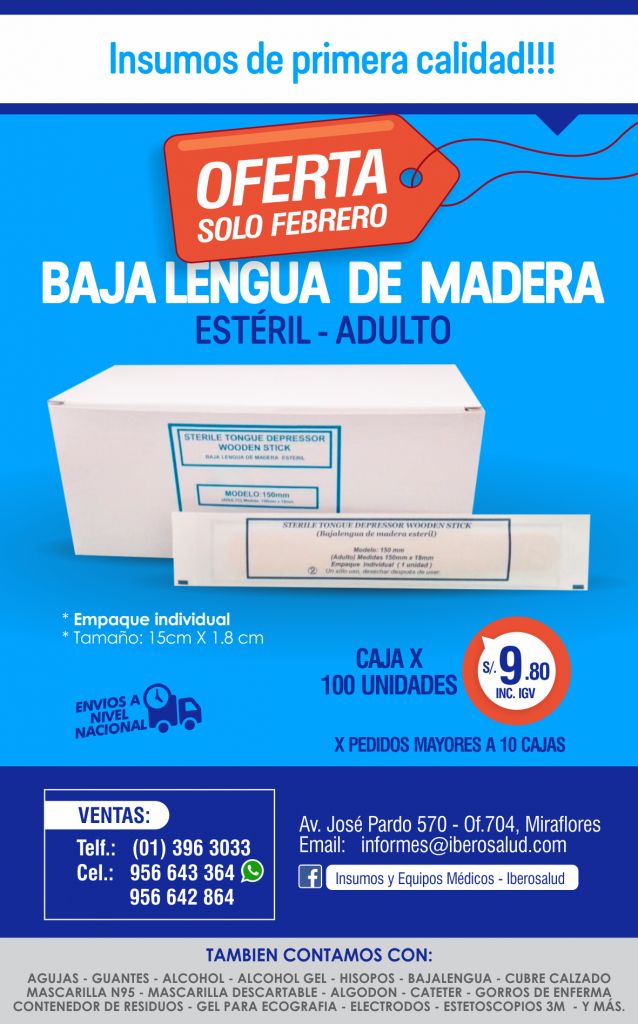 BAJA LENGUA DE MADERA ESTERIL ADULTO CAJA X 100