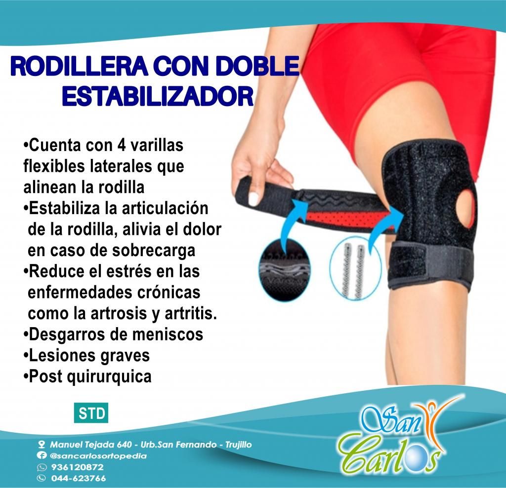 Rodillera Doble Varilla Triple Velcro (Clínica San Carlos)