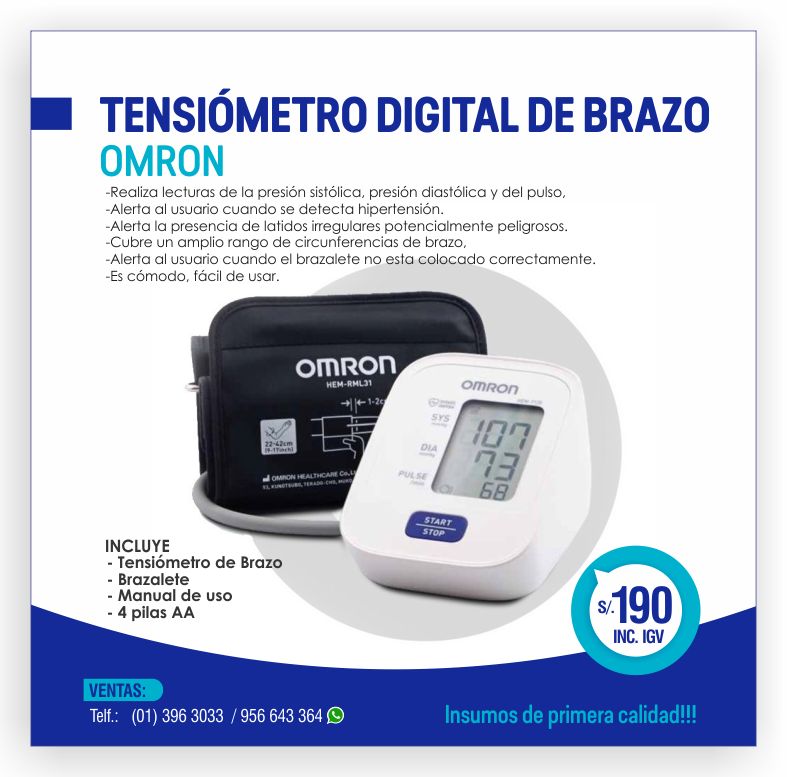 TENSIOMETRO DIGITAL DE BRAZO OMRON