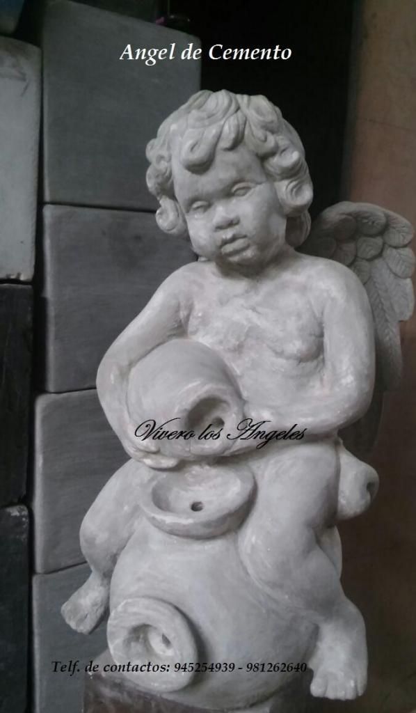 Angel de cemento, artesania de calidad