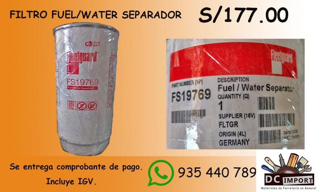 Filtro Fuel / Water Separador Fleetguard FS