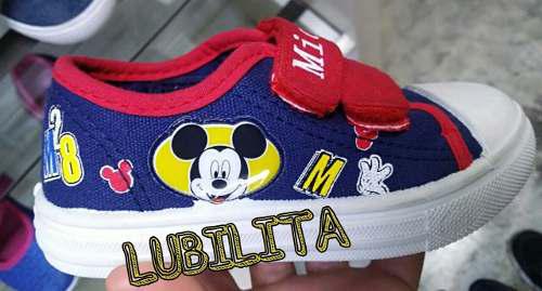 Zapatillas Disney Mickey De Lona Talla 24 A 29