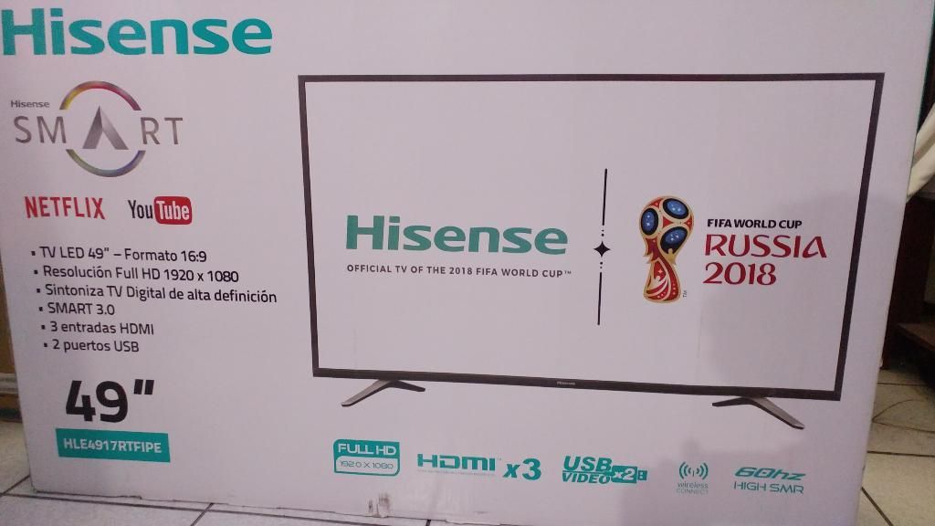 Televisor Led Smart Sellado 49'' Hisense