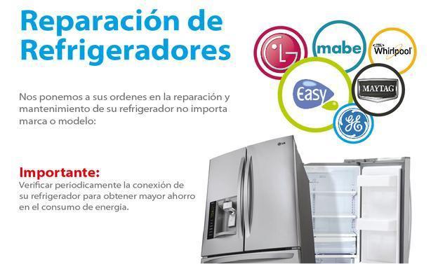 Reparación de refrigeradoras/congeladoras/aire