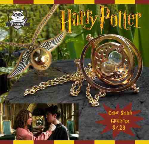 2 Collares Giratiempo Snitch - Oferta Harry Potter
