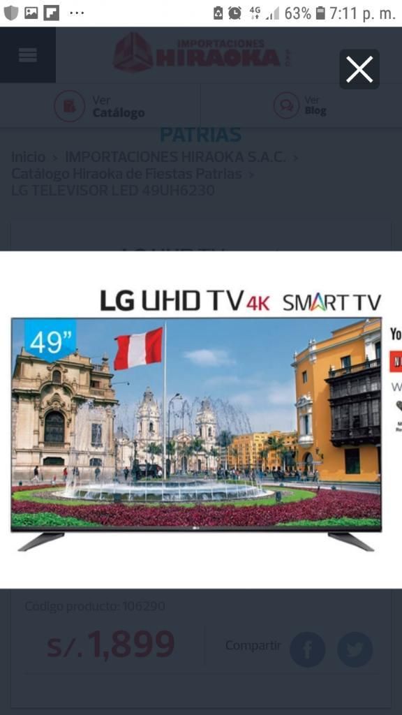 Tv Smartv Lg 49" 4k Uh Remato