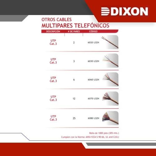 Dixon Cable Multipar Telefonico 12px24awg Lszh