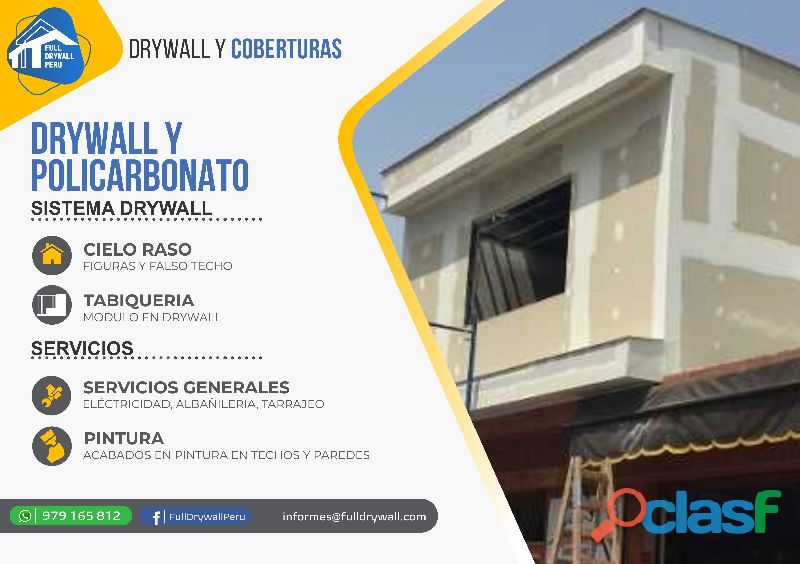 Estructuras de interiores en drywall