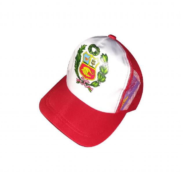 Gorra Gorro Escudo Nacional Del Peru Blanco y Rojo Por