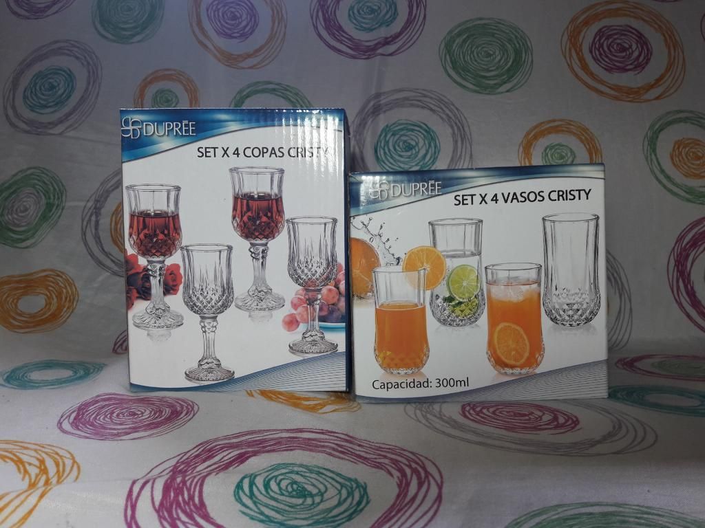 Set X4 Copas O Vasos Cristy