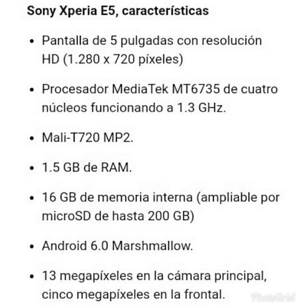 Sony Xperia E5