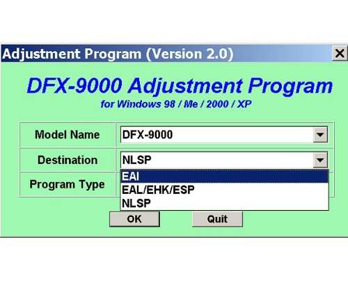 Programa De Ajuste Epson Dfx900