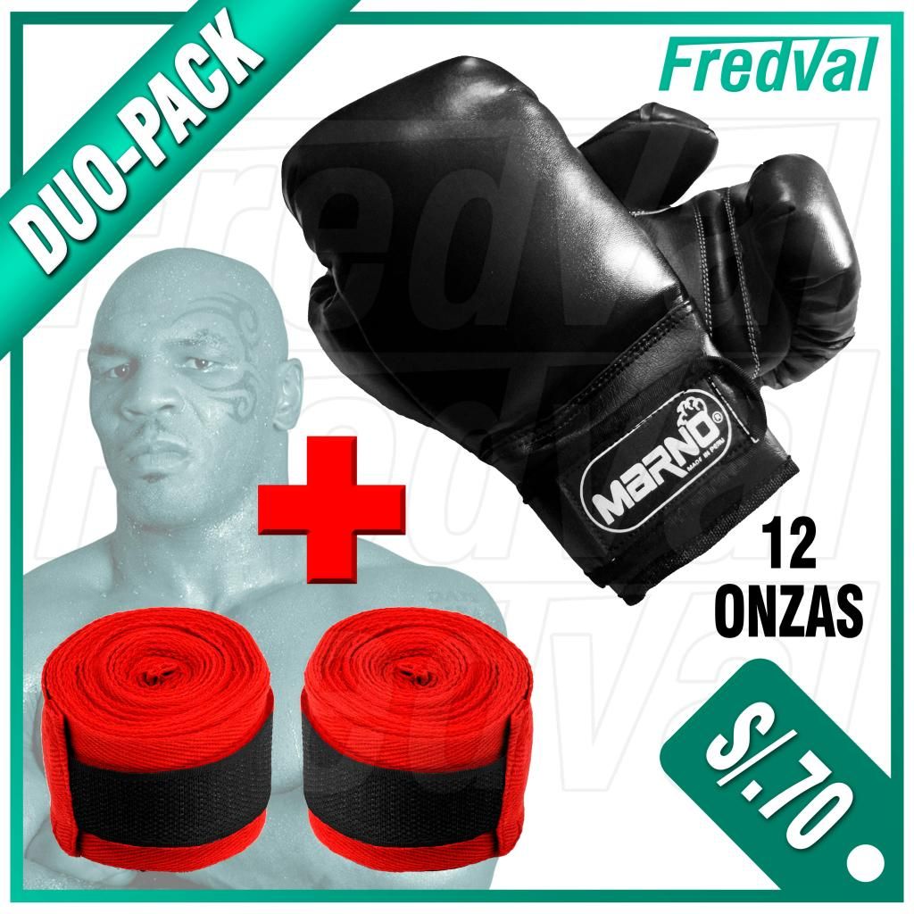 Fredval Duo- Pack: Guantes De Box Vendas Semi- Elásticas 2