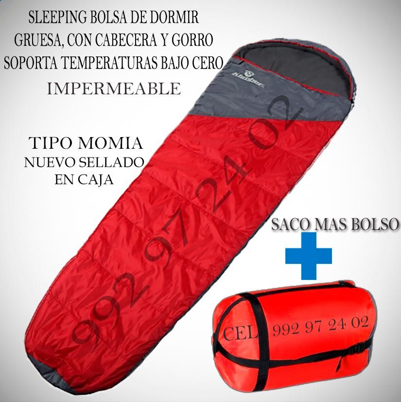 Sleeping saco bolso de dormir grueso tipo momia Pro, ideal