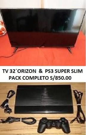SE VENDE PACK DE TV 32ORIZON 1 PS3 SUPER SLIM - CHICLAYO
