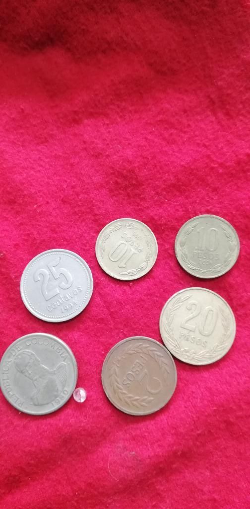 6 Monedas Colombiana Chilena Argentina