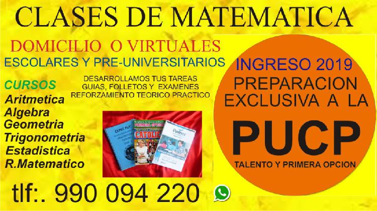 CLASES DE MATEMATICAS EXCLUSIVO PARA LA UNIVERSIDAD