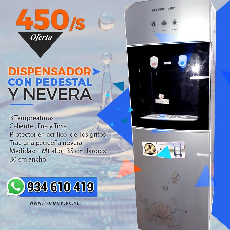 Dispensador con pedestal y nevera