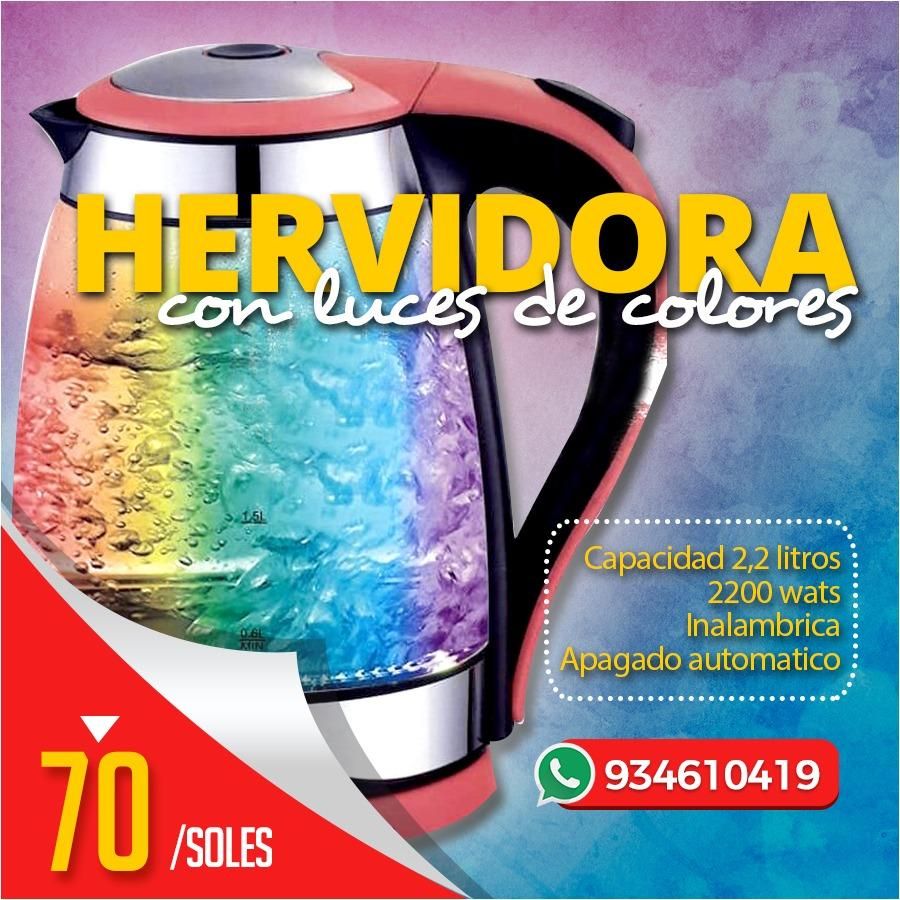 Hervidora con Luces Led de colores