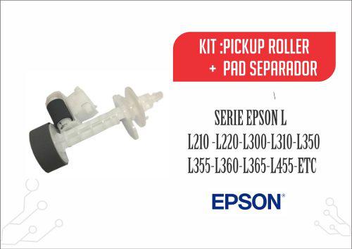 Kit: Pickup Roller + Pad Separador Epson L210 L350 L455 Etc