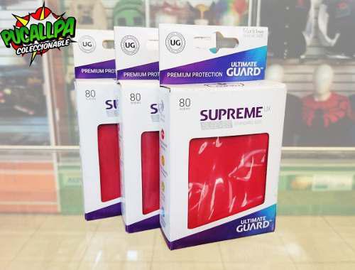 Pack Fundas X80 Supreme Ux Ultimate Guard Rojo Cartas Magic