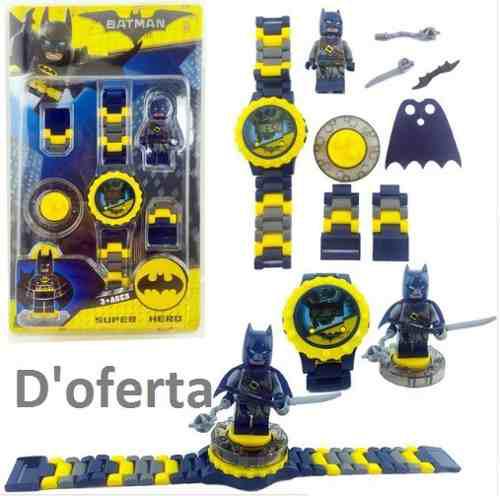 Reloj Niño Figura Bloque Comp. Lego Batman Spiderman