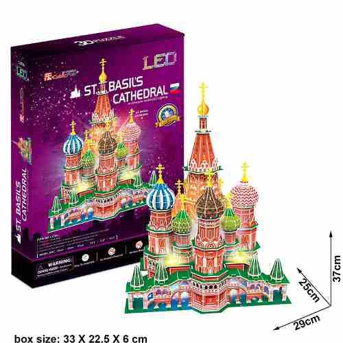 Rompecabezas 3d Con Luces Led. St. Basil's Cathedral. Cubic