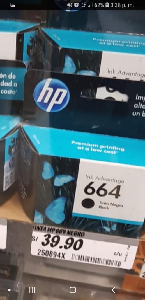 Cartucho Hp 664 Negro