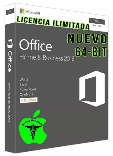 Licencia Office Mac Hogar Y Empresa 2016 64-bit - Link