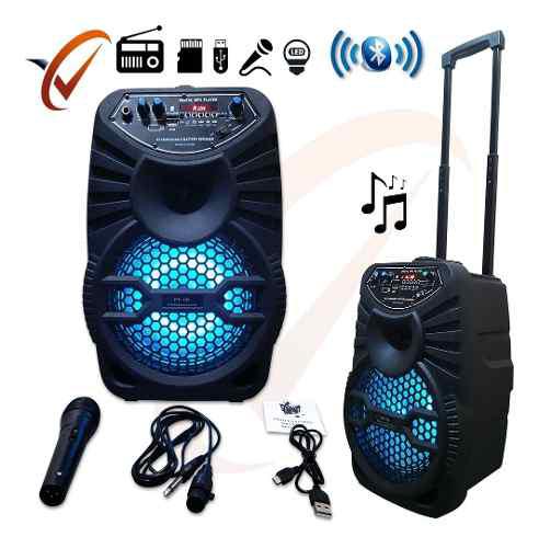 Oferta! Pk08 Parlante Karaoke Bluetooth Radio Fm 8 Pulgadas