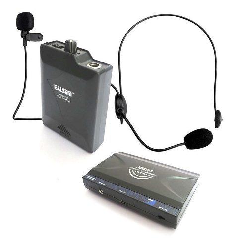 Set Microfonos Inalambrico Vincha + Solapa Es-330 Vhf 30mts