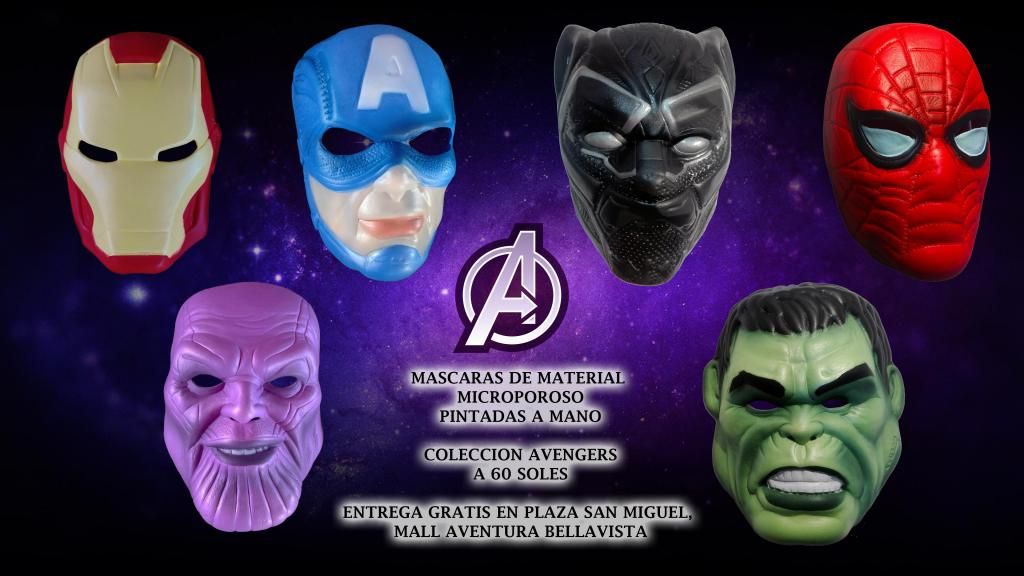 Colección Máscaras Avengers - 60 soles (toda la