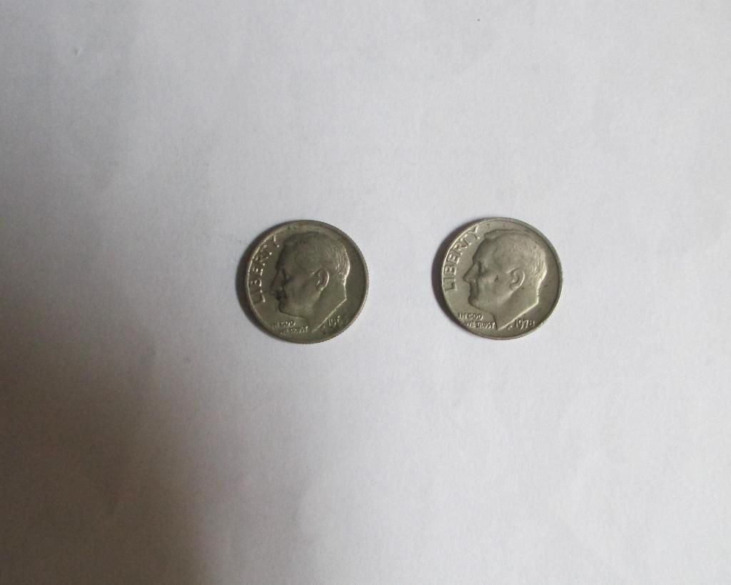 Monedas de un dime de  y 