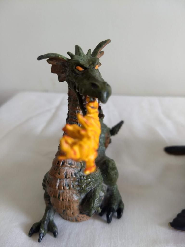 Vintage 10cm Papo fuego dragones de respiración 